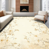 Elegant Floral with Non Slip Backing and Delicate Beige Blossoms(Beige)