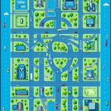 Charming Child Friendly Urban Map Design(Blue)