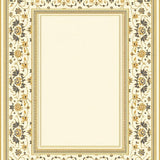 Geometric Borders and Subtle Floral Insets(Beige)