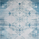 Geometric Octagon Gray Elegance(Blue)