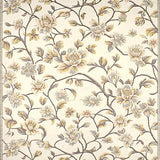 Subtle Floral Motif in Smoke and Beige with Leaf Blossom(Beige)