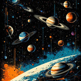 Educational Stellar Map Illustration(Blue)