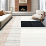 Minimalist Stripe with Alternating Narrow and Wide Black White Bands(White)