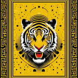 Tibetan Tiger Print Yellow Black(Blue)