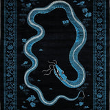 Striking Monochrome Snake Illustration(Blue)