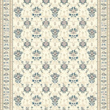 Contemporary Smoke and Beige Floral Inspired with Geometric Accents(Beige)