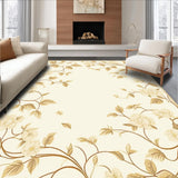 Non Slip Floral Runner with Subtle Beige and Cream Toned Leaf Motifs(Beige)