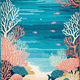 Minimalist Coral Diamond Arrangement(Blue)