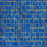 Abstract Geometric Blue Gold Fusion(Blue)