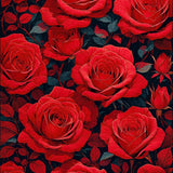 Vibrant Shaggy Floral Elegance(Red)