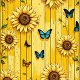 Colorful Rustic Butterfly Motif(Yellow)