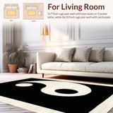 Contemporary Black and White Swirl(Black)