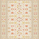 Chic Geometric Area with Modern Floral Accents(Ivory)