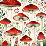 Modern Whimsical Fungal Illustration(Red)