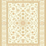Artisan Crafted Beige Floor Runner with Intricate Medallion Design(Beige)