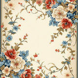 Blossom Cascade with Artistic Petal Swirls and Dynamic Modern Floral(Beige)