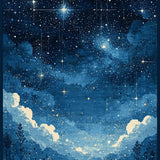 Youthful Sky Blue Star Design(Blue)