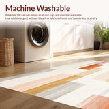 Modern Door Mat Beige Abstract Brushstroke Art Design(Beige)