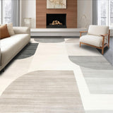 Modern Harmony Beige Area Abstract Design Non Slip Backing(Beige)
