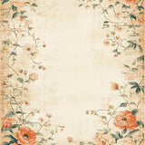 Retro Nostalgic Floral Beige Area Classic Accent(Beige)