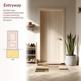 Majestic Boho Inspired Area with Natural Earth Tone Color Blocks(Beige)