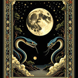 Artistic Monochrome Snake Illustration(Black)