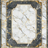 Geometric Gold Accented Visual Harmony(White)