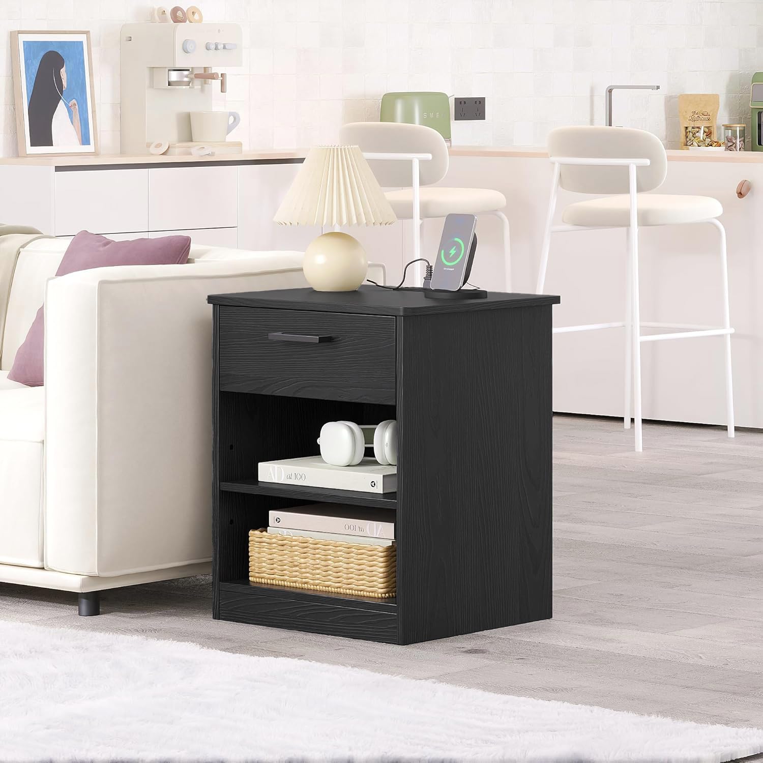 ODIKA Everyday Side Table with Fast Charging Station - ODIKA
