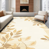 Artisan Leaf Motif Area Non Slip Decorative Duo(Beige)