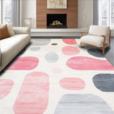 Abstract Blob Dot Shag Area Contemporary Spotted(White)