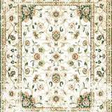 Vintage Floral Farmhouse Beige and Sage Green Accent(Beige)