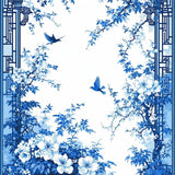 Timeless Monochrome Trellis Artwork(Blue)