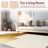 Elegant Champagne Gold Area Runner with Minimalist Solid Tone Design(Ivory)
