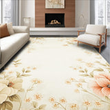 Floral Serenity Beige Elegant Bath Non Slip Shower(Ivory)