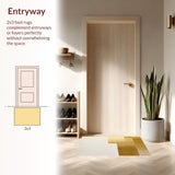 Elegant Champagne Gold Area Runner with Minimalist Solid Tone Design(Ivory)
