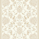 Modern Area with Vintage Charm and Unique Floral in Beige(Beige)