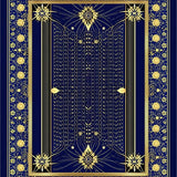 Elegant Trellis Gold Accents(Blue)