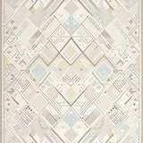 Artisan Geometric Area with Interlaced Diamond Shapes and Calming Neutrals(Beige)