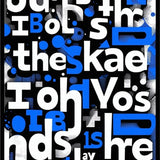 Whimsical Black and White Typography(Blue)