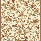 Refined Jacobean Vine Area Sophisticated Floral Floor Covering(Beige)