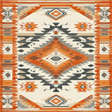 Artful Southwestern Area with Colorful Geometric Tribal(Orange)