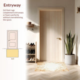 Boho Chic Entryway with Subtle Floral Swirls and Vintage Beige Palette(Beige)