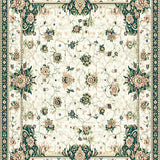 Beige and Green Floral Runner for Hallway(Beige)