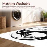 Black and White Animal Shower Mat Non Slip(Black)