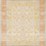 Modern Ornate Lattice Area Featuring Abstract Botanical Medallion Design(Yellow)