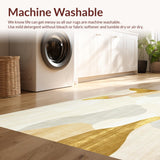 Stylish Beige Area With Cream And Gold Flowing(Beige)