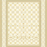 Chic Beige Pet Litter Mat with Ornate Circular Medallions and Floral Accents(Ivory)