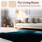 Modern Ombre Striped Design Non Slip Floor Covering(Gray)