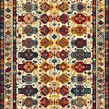 Vibrant Boho Area with Earthy Geometric and Artistic Flair(Beige)