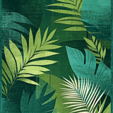 Dynamic Abstract Tropical Print(Green)